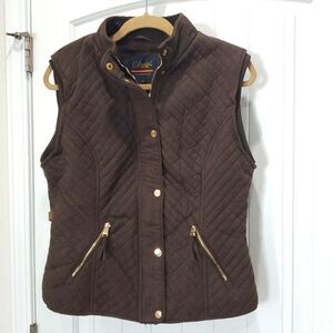Special One Women’s Chocolate Quilted Fitted Lined Vest, Size Large